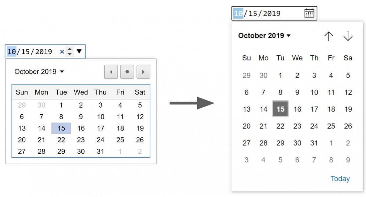 Date selecting calendars.
