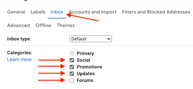 Disable Tab Categories from Inbox