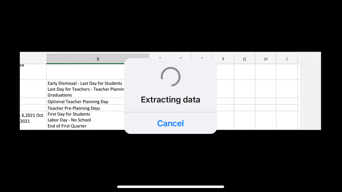Extracting Data From a Picture in Excel on Mobile