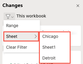Select a Sheet to filter