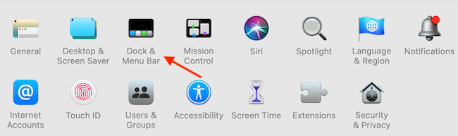 Go to &quot;Dock &amp; Menu Bar&quot; from System Preferences app.