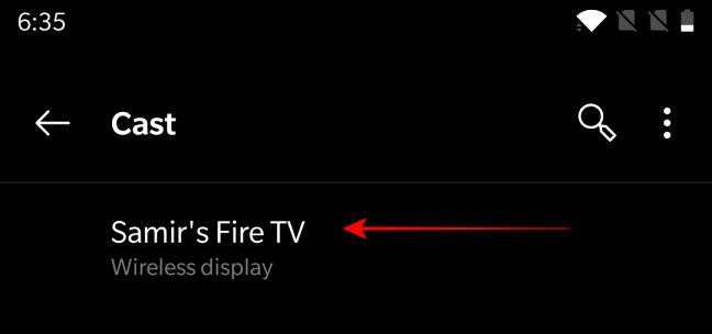 Let the Fire TV name appear Cast devices list