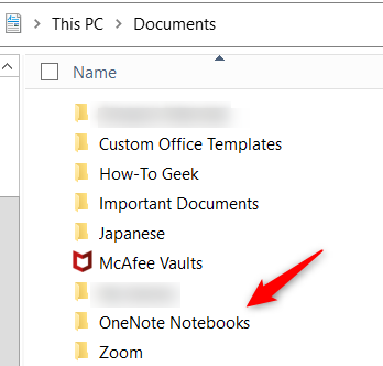 OneNote Notebooks folder