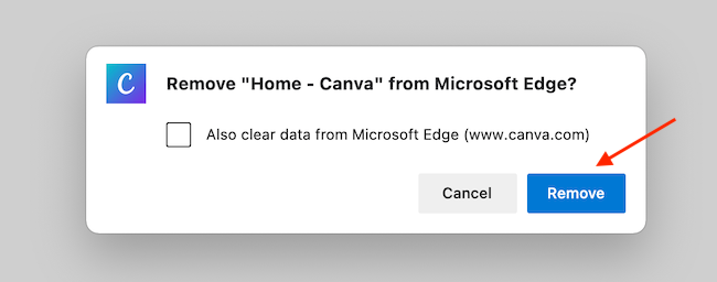Click the &quot;Remove&quot; button to fully delete the Edge app. 