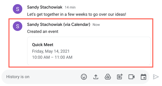 Scheduled Event in Google Chat