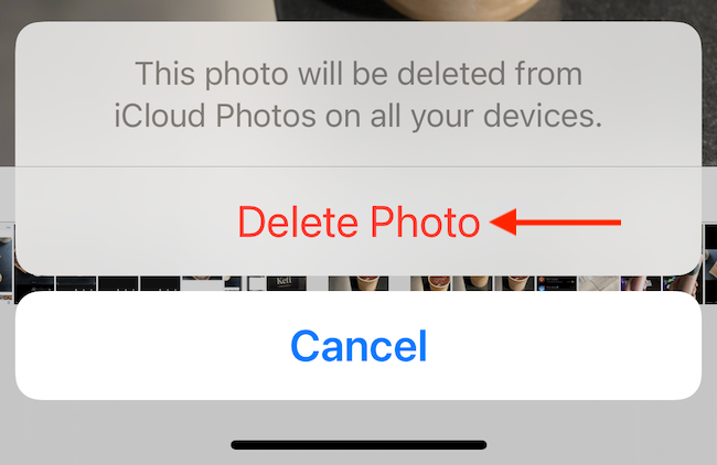 Select the &quot;Delete Photo&quot; or &quot;Delete Video&quot; option to delete the media. 