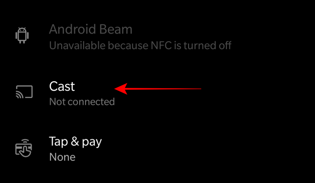 Select the cast option from Bluetooth devices connection