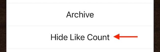 Select &quot;Hide Like Count&quot; from the menu.