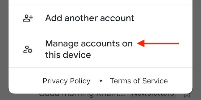 Select &quot;Manage Accounts on This Device&quot; from the Profile menu.