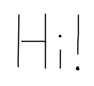 The word Hi drawn in OneNote