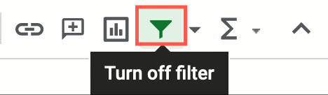 Click Turn Off Filter