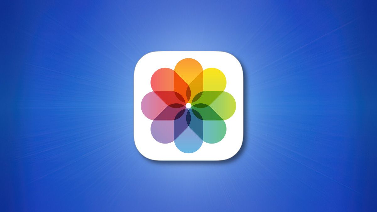 iOS Photos App Icon on Blue Background