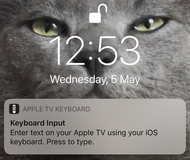 Apple TV Text Input Notification