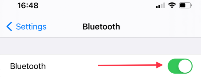 Turn on Bluetooth on your iPhone or iPad