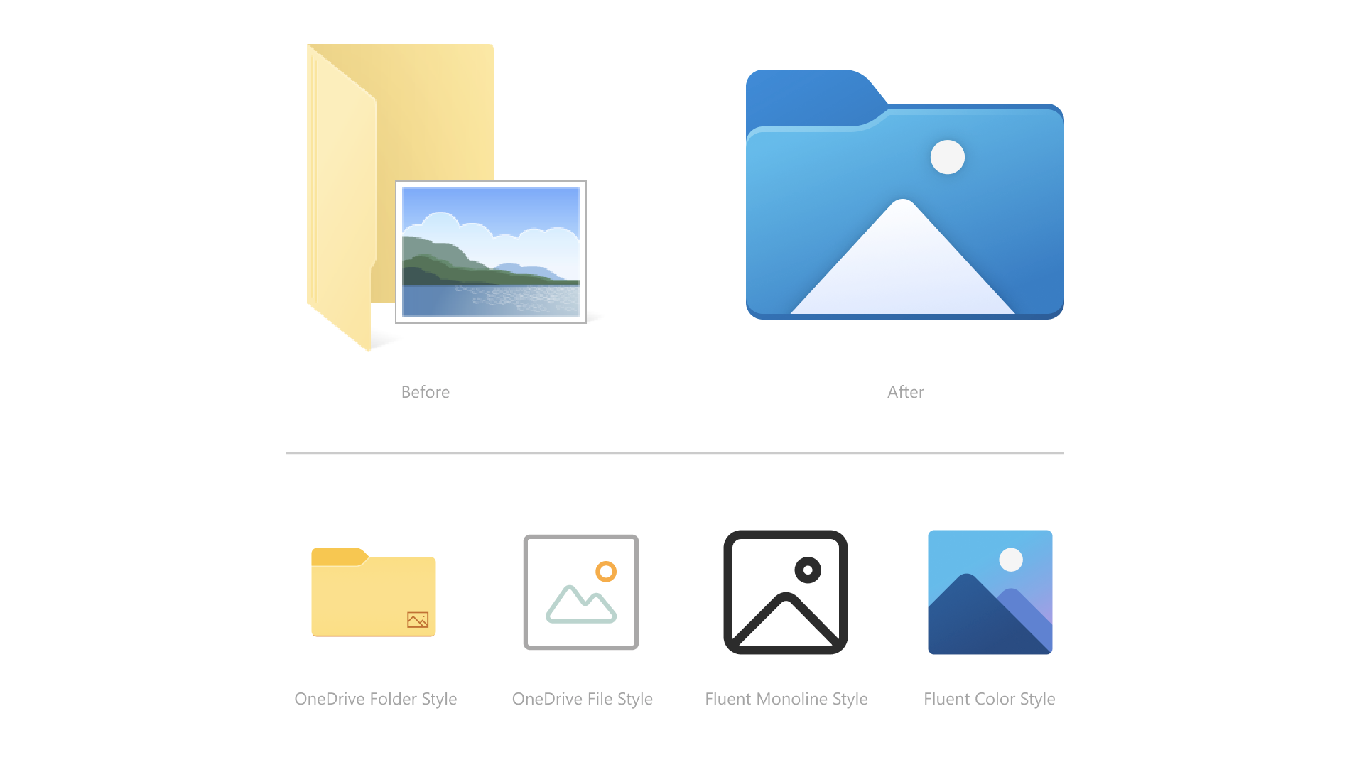 Microsoft's upcoming &quot;Sun Valley&quot; icons. 