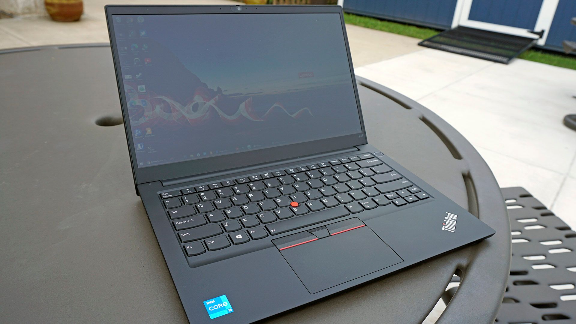 ThinkPad E14 open with keyboard