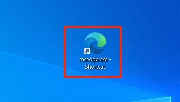 Edge's customized shortcut on a Windows desktop.