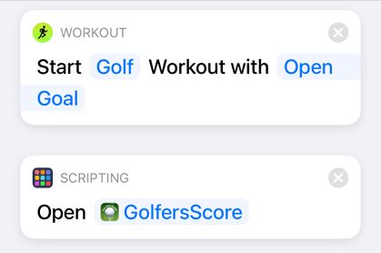 Trigger Golf Workout and App with Shortcuts
