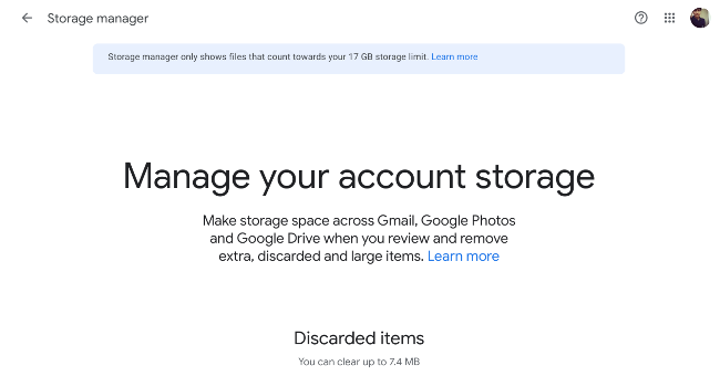 Visit Google Storage manager