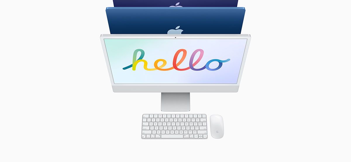 Hello screen saver on an Apple iMac