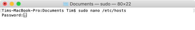 Edit macOS Hosts File Command