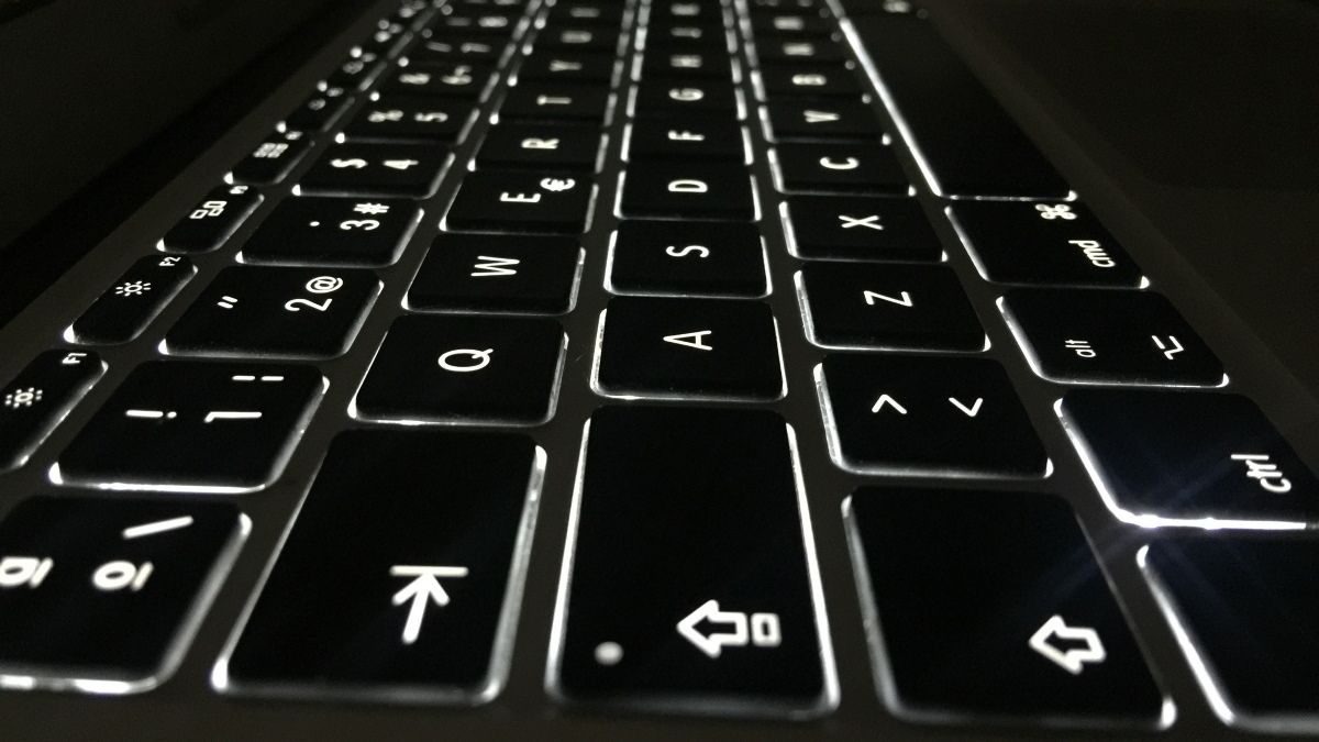A backlight MacBook keyboard.