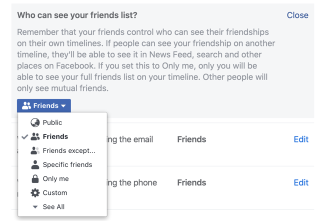 Make Your Facebook Friends List Private