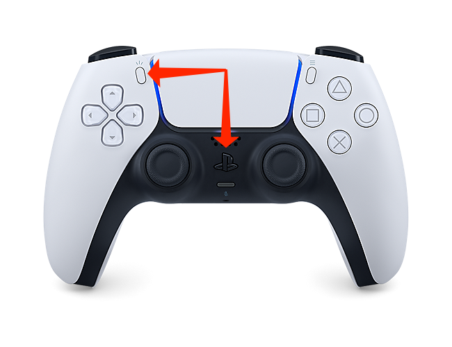Hold the PlayStation button and the Create button to put the PS5 controller in Bluetooth pairing mode