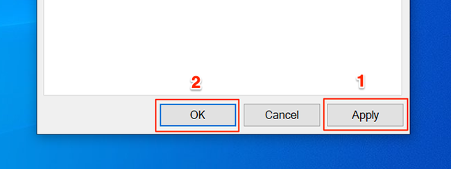 Select "Apply" followed by "OK" on Edge's "Properties" window.