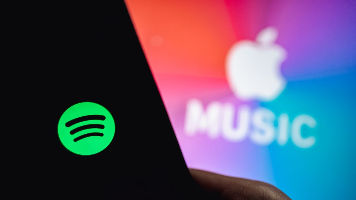 Spotify and Apple Music logos side by side