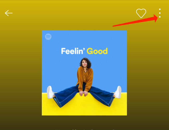 Tap the three-dots icon in the top-right corner in Spotify on Android