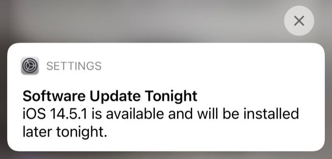 iOS System Update Notification