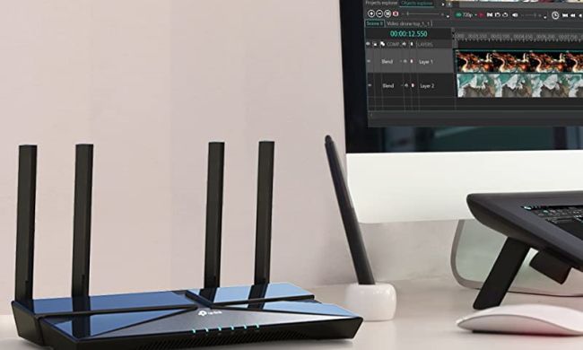 TP Link AX3000 next to computer