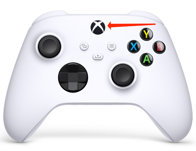 Tap and hold the Xbox logo button for six seconds to switch off the Xbox Wireless Controller when it's paired with Bluetooth