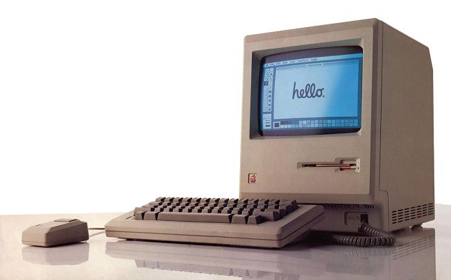 A photo of the original 1984 Macintosh.