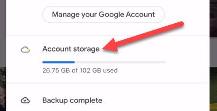 Select "Account Storage."