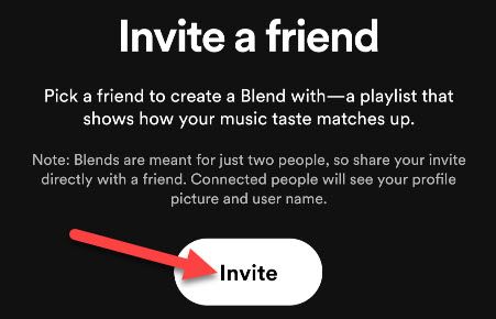 On the next screen, tap "Invite."