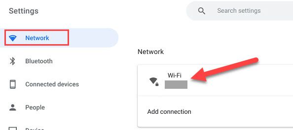 Go to the "Network" section and click "Wi-Fi."