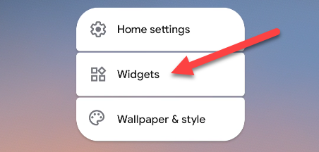Select widgets from the menu.