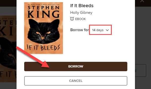 Choose how long you want to borrow the book. Then click 