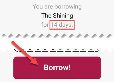Select how many days you want to borrow the book, then tap 