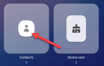 Scroll through the list of widgets until you find "Contacts."