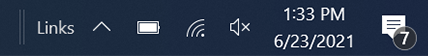 You should now see "Links" on the right of your taskbar