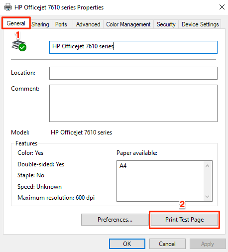 How to Print a Test Page in Windows 10