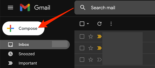 Select "Compose" on the Gmail site.