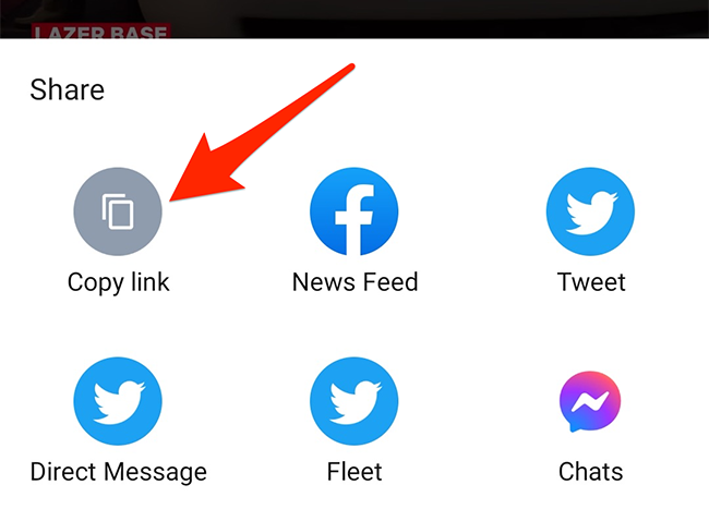 Tap "Copy Link" in a phone's share menu.
