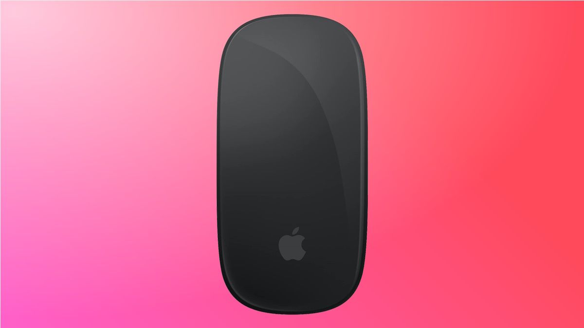 Apple Magic Mouse on pink background