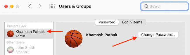 Select the user profile, and click the &quot;Change Password&quot; button to change the password. 
