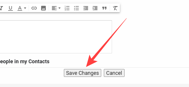 Select the "Save Changes" button at the bottom.