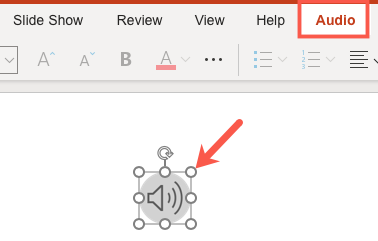 powerpoint presentation hide audio icon